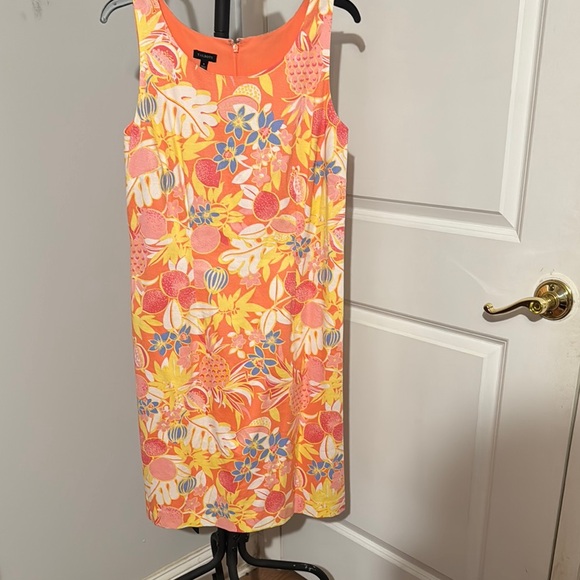 Floral Sleeveless Dress - Orange and Yellow - Picture 1 of 3